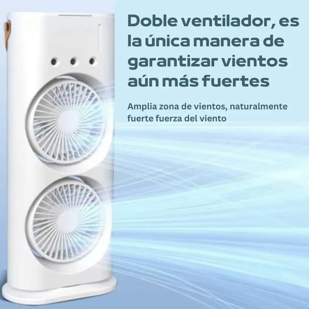 Mini Climatizador Ventilador Doble Giratorio - Megaproductos