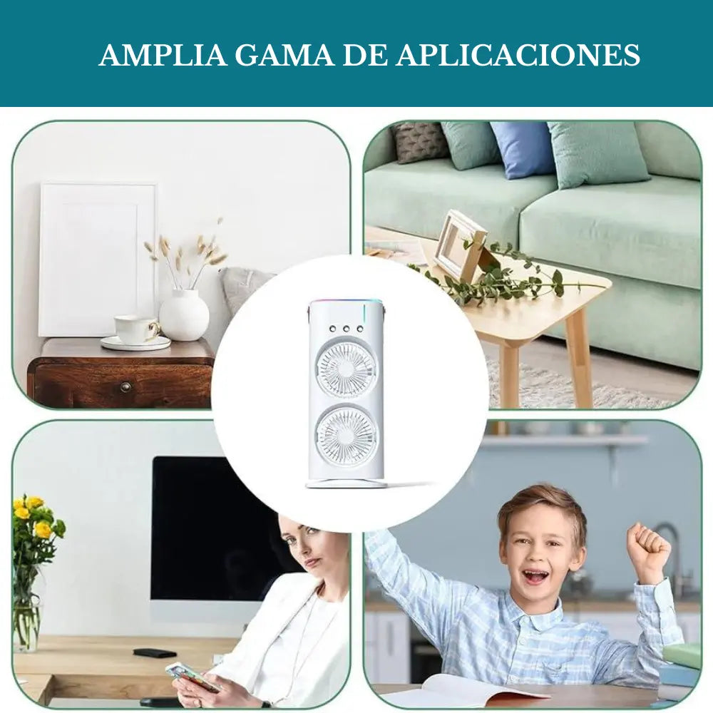 Mini Climatizador Ventilador Doble Giratorio - Megaproductos