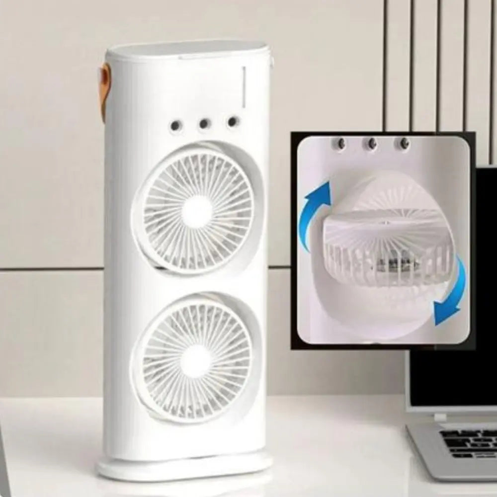 Mini Climatizador Ventilador Doble Giratorio - Megaproductos