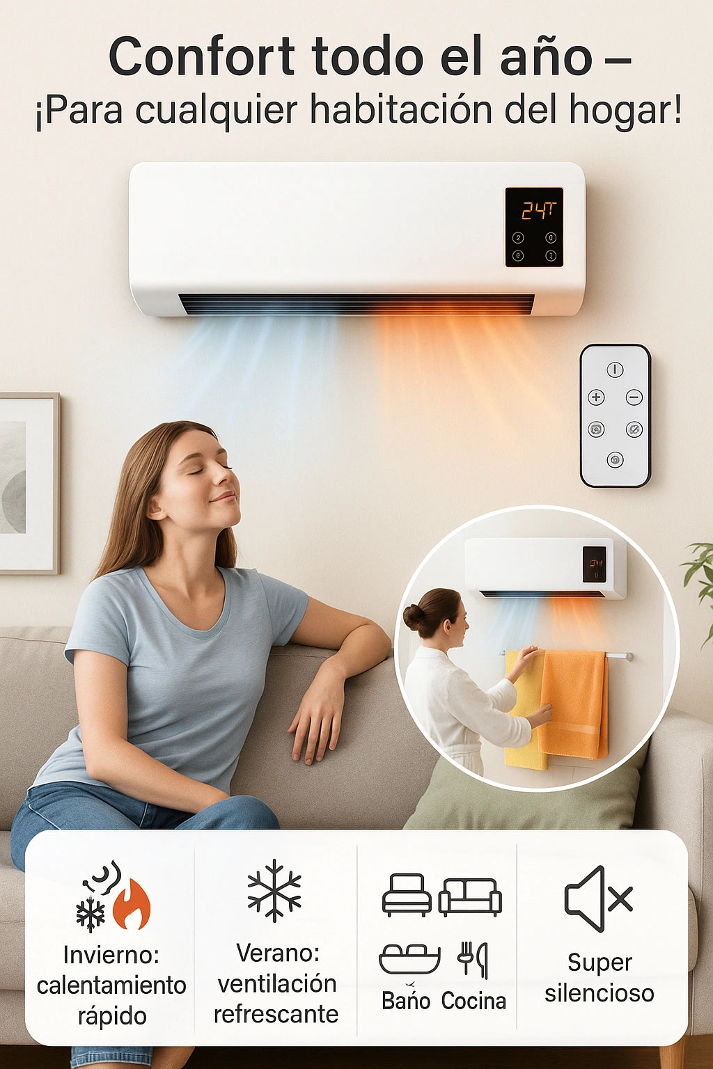 Calefactor VeluxHeat Smart Heater 2 en 1