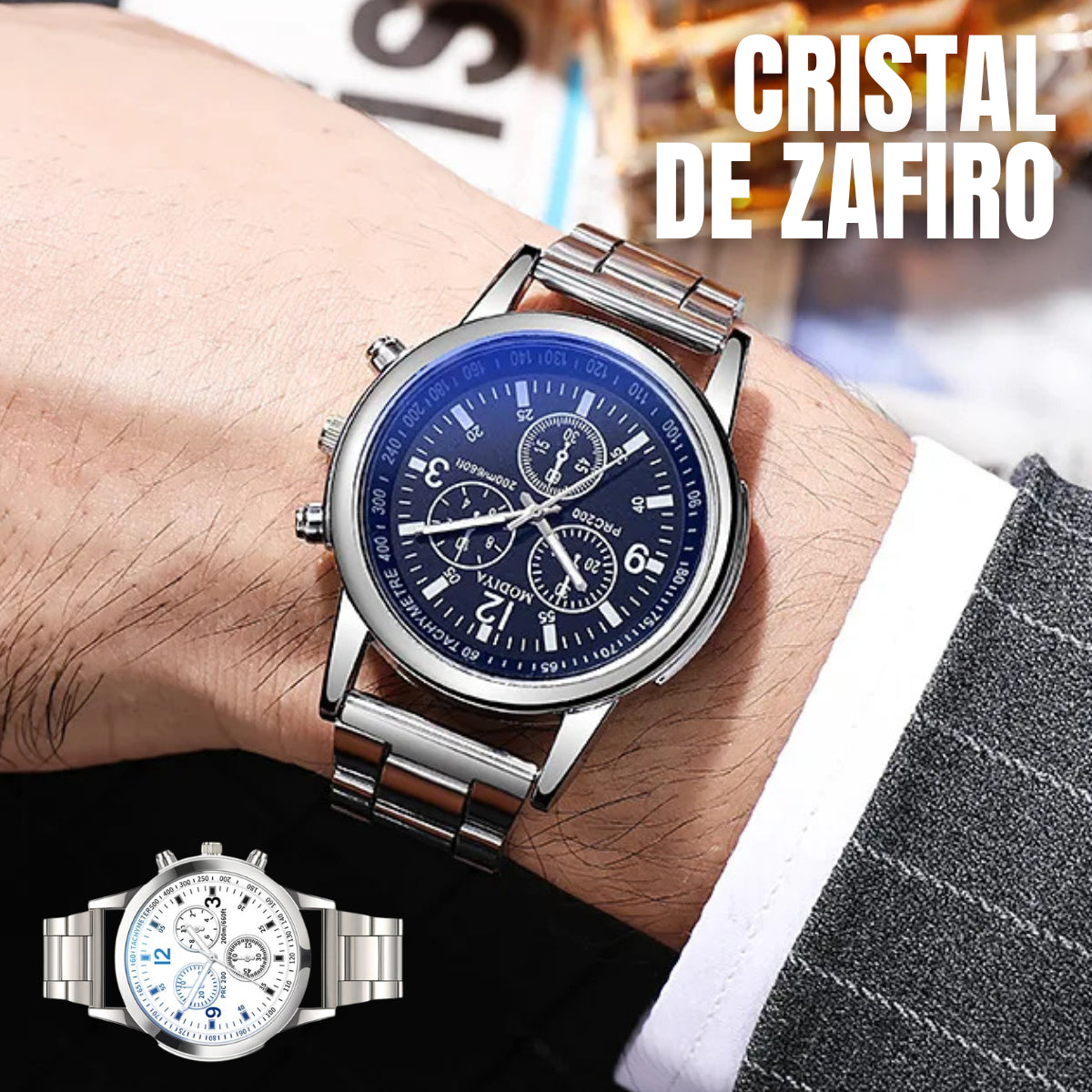 Reloj Tempus Pro clásico elegante acero inoxidable hombre Chile