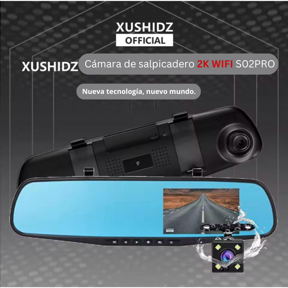 Kit Retrovisor Automotriz con Pantalla de 4" y Cámara de Reversa HD