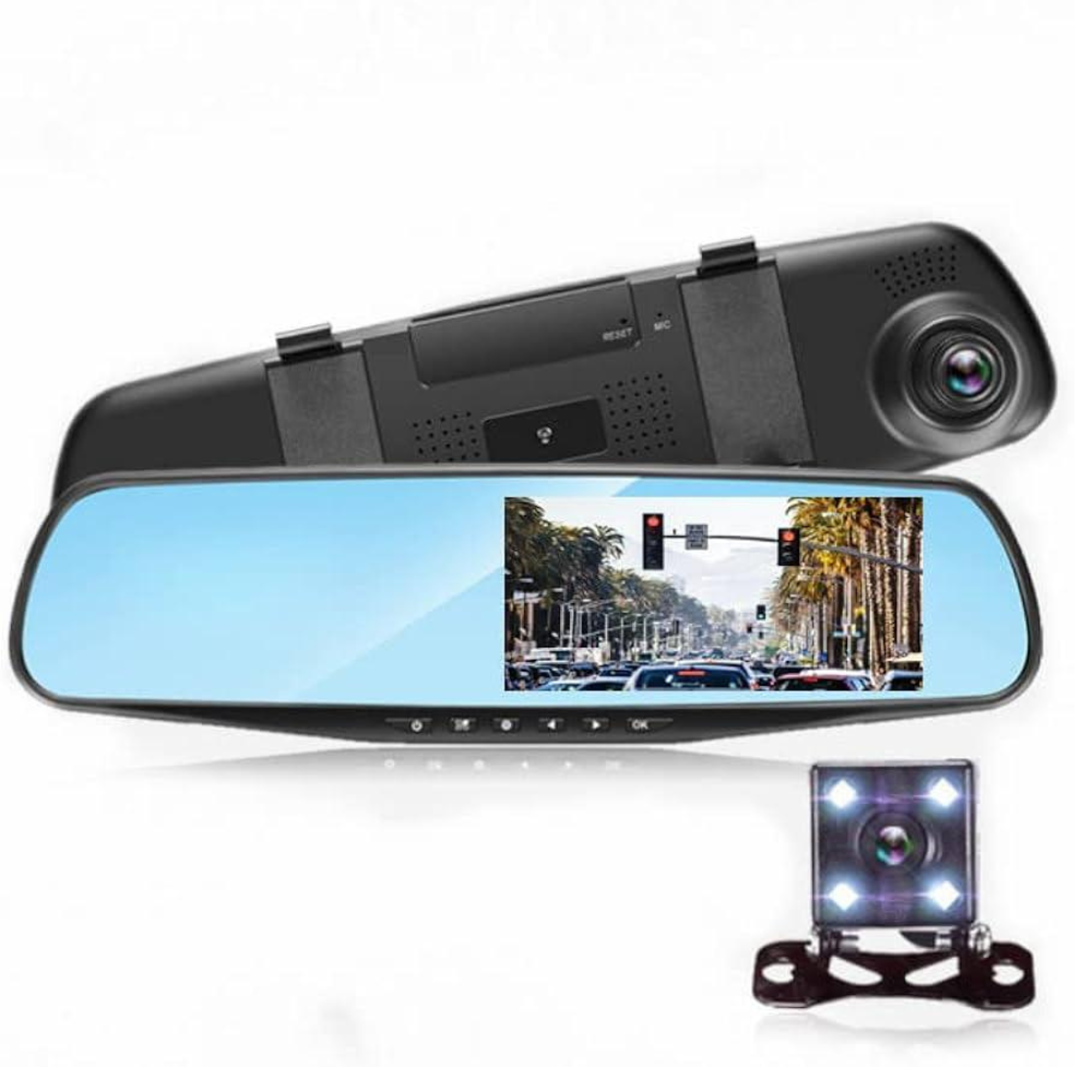 Kit Retrovisor Automotriz con Pantalla de 4" y Cámara de Reversa HD