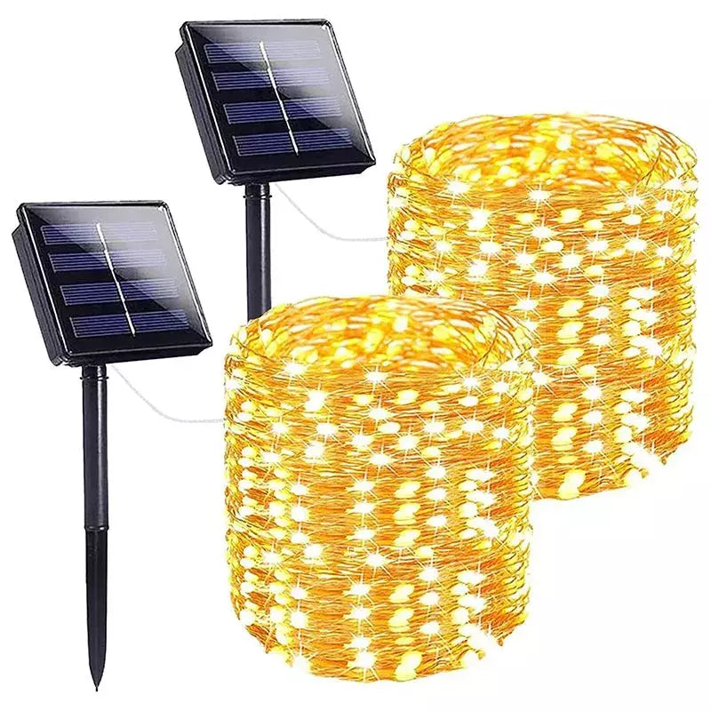 Kit de Dos Luces Navidad Solares con Panel Solar